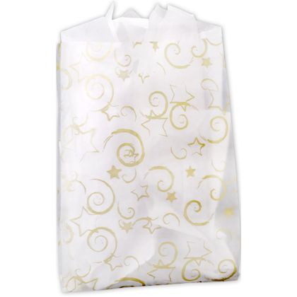 55-14321-strs 14 X 3 X 21 In. Stars Frosted High Density Merchandise Bags, Gold