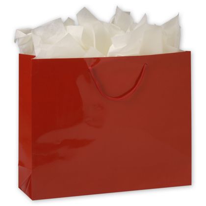 16 X 4.75 X 13 In. Gloss Laminated Euro-shoppers, Red