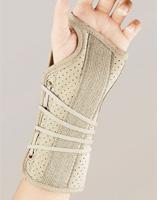 22-1501sbeg Soft Fit Suede Finish Wrist Brace For Right, Beige, Extra Small