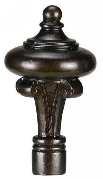 3.8 In. Traditional & Classic Resin Tall Knob Finial, Dark Brown