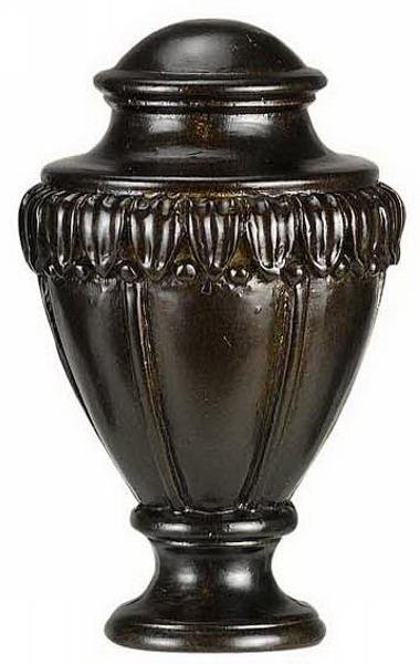 Fa-5016c 2.5 In. Traditional & Classic Resin Ornate Urn Finial, Dark Brown