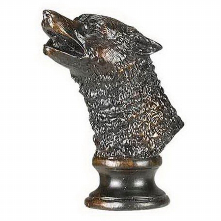 Fa-5018a Wolf Resin Brown Lamp Finial