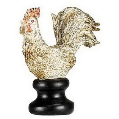 Cock Resin Lamp Finial, Brown