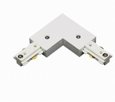L Connector With Power Entry For Ht Track Systems, White