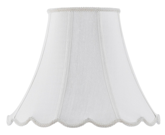 Sh-8105-18-wh 18 In. Vertical Piped Scallop Bell Shade, White