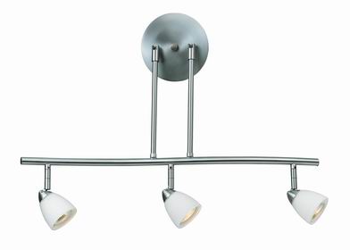 Sl-954-3-bs-cwh 3-lights Serpentine, Brushed Steel & Cone White