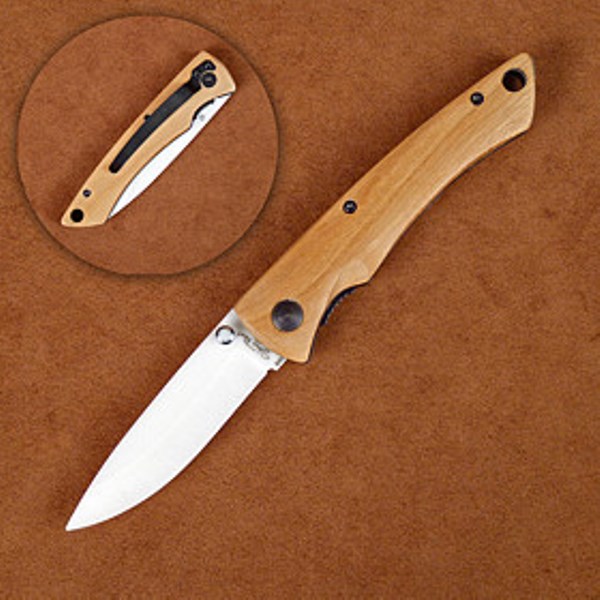 2wmo Folding Knife With Olivewood Handle