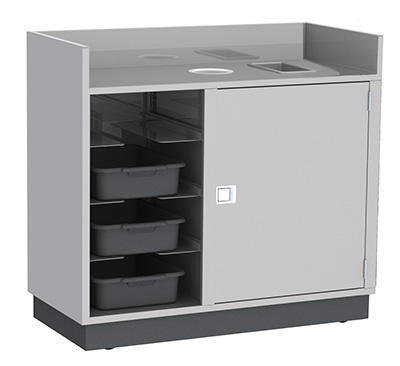 4610 Set-up Stations Mobile Stainless Steel, Gray