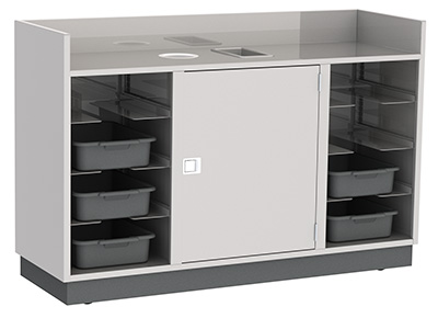 4615 Set-up Stations Mobile Stainless Steel, Gray