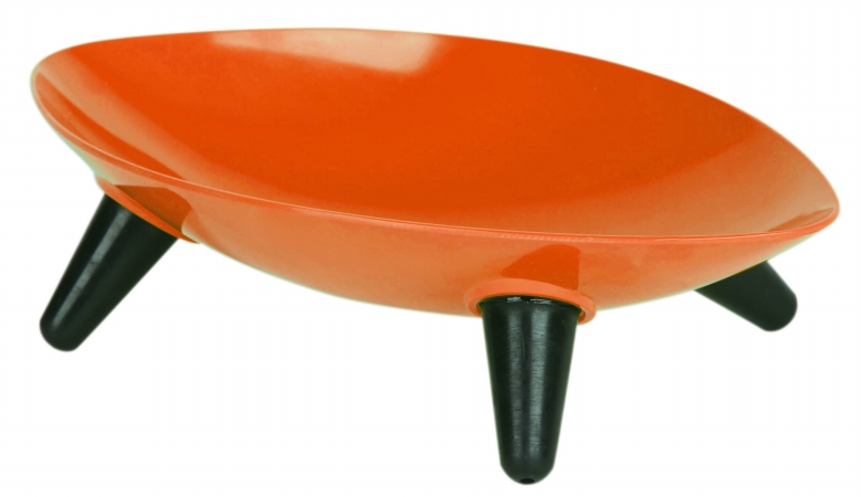Melamine Couture Sculpture Single Dog Bowl, Orange