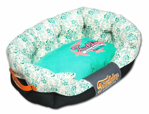 Pet Life Pb48bllg Touchdog Floral-galore Ultra-plush Rectangular Rounded Designer Dog Bed, Large