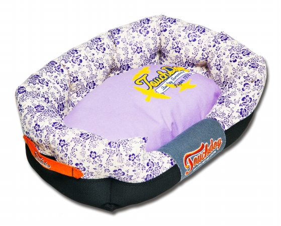 Pet Life Pb48pllg Touchdog Floral-galore Ultra-plush Rectangular Rounded Designer Dog Bed, Large