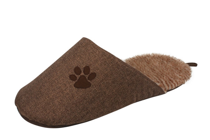 Slip-on Fashionable Slipper Dog Bed, Brown - Large