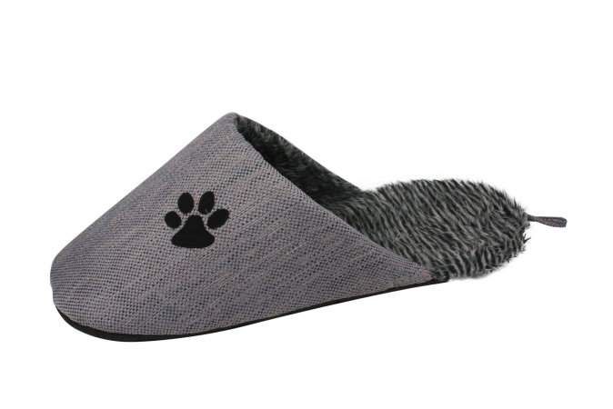 Slip-on Fashionable Slipper Dog Bed, Gray - Large