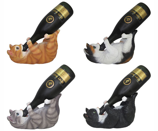 Dwkhd36124 Cat Wine Holder Assorted Styles
