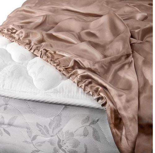 Bm12088 Silk Fitted Sheet, King, Pebble