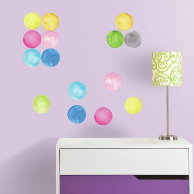 Lb International Rmk2855scs Watercolor Dots Peel And Stick Wall Decals