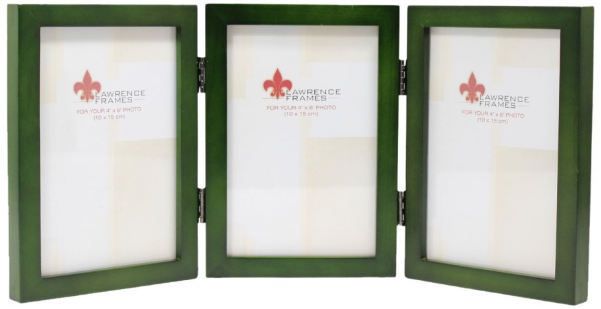 756046t Hinged Triple Wood Picture Frame Gallery - Green, 0.67 In.