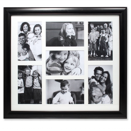Seven Opening Collage Frame - Black, 0.67 in.