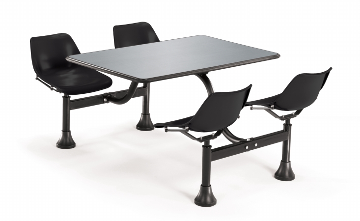 1004-blk Cluster Table With Stainless Steel Top - 24 X 48 In. Black