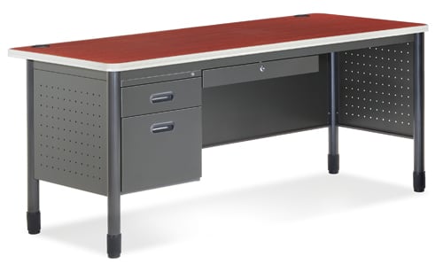 66366-chy Mesa Series Single Pedestal Desk, Cherry
