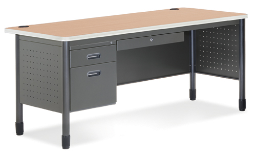 66366-mpl Mesa Series Single Pedestal Desk, Maple