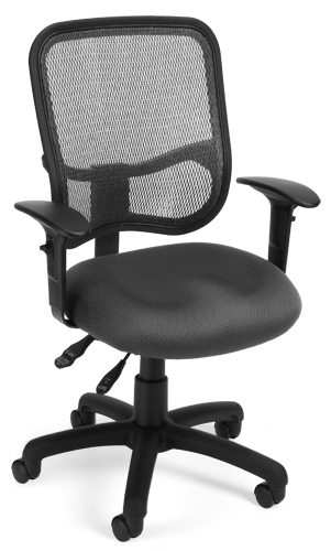 130-aa3-a01 Mesh Comfort Series Ergonomic Task Chair With Arms - Gray