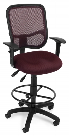 130-aa3-dk-a04 Mesh Comfort Series Ergonomic Task Chair With Arms And Drafting Kit, Navy
