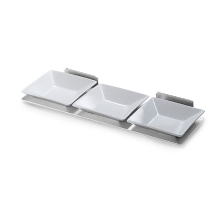 SM215 Spice Shelf with Stainless Steel Frame & 3 Porcelain Bowls