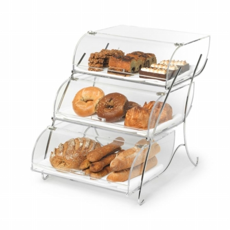 Bak2944 3-bin Acrylic Bakery Case With Wire Stand