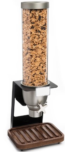 Ez518 Single Container Table-top Cereal Dispenser With Walnut Tray, 1.3 Gallon