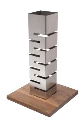 Sm159 Stainless Steel With Walnut Base Tall Column Multi-level Riser