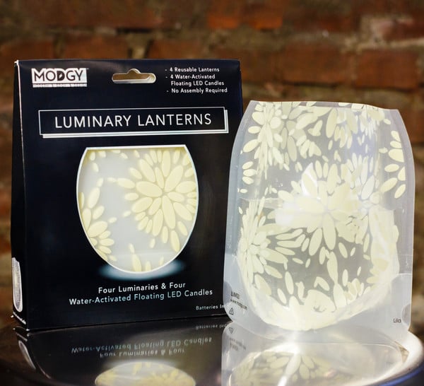 Lum3005x2 Lumizu Expandable Luminary Lantern Lila Ivory