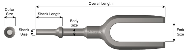 Ajax Tools Ajx-a903-1-1-4 Fork Chisel 1.2 In. Wide