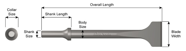 Ajax Tools Ajx-a910-1-1-2 Flat Chisel 1.5 Blade