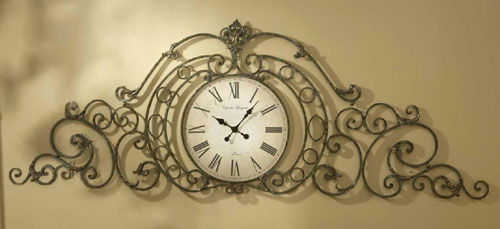 CBK Home 43417 Scroll Design Wall Clock with Imperial Brown Clock Face and Gold Finish by CBK