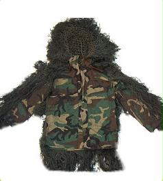 GhillieSuits S-BDU-J-Woodland-Small Sniper Ghillie Suit Jacket Woodland Small
