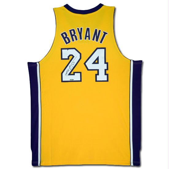 Upper Deck 53081 Kobe Bryant Autographed Los Angeles Lakers Home / Gold Jersey - Upper Deck Authenticated