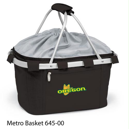 Picnic Time 64500175472 University of Oregon Embroidered Metro Basket  Picnic Basket  Black