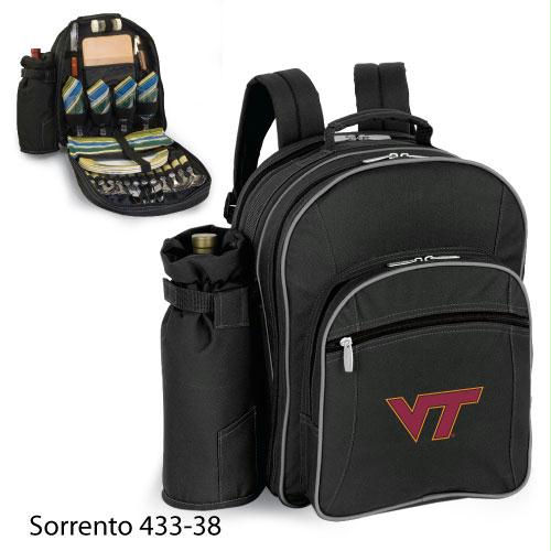 Virginia Tech Backpack Store Picnic Time 433-38-175-604 Virginia Tech Printed Sorrento Picnic Backpack - Black