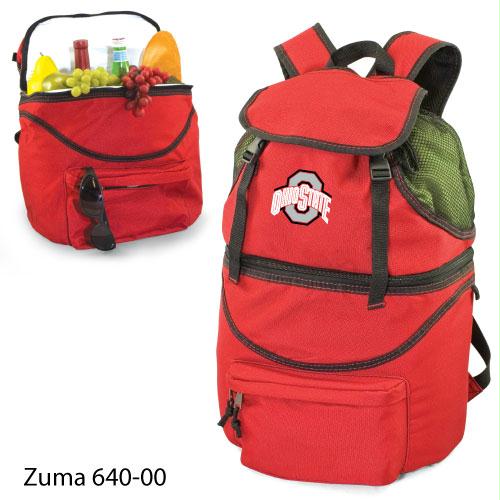 Picnic Time 640-00-100-442 Ohio State Embroidered Zuma Picnic Backpack - Red
