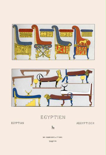 Egyptian Furniture - Beds, Couches, and Thrones 20x30 Poster