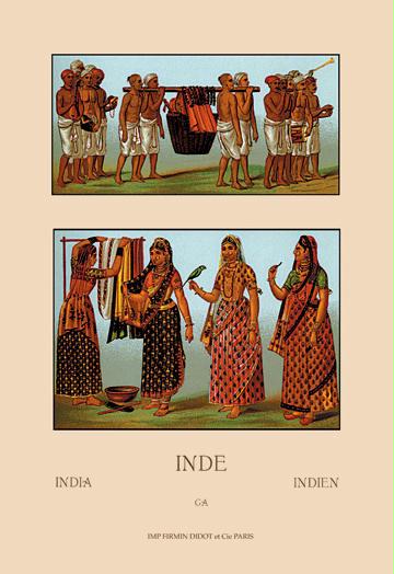 A Variety of Indian Ceremonial Garb No. 2 24x36 Giclee