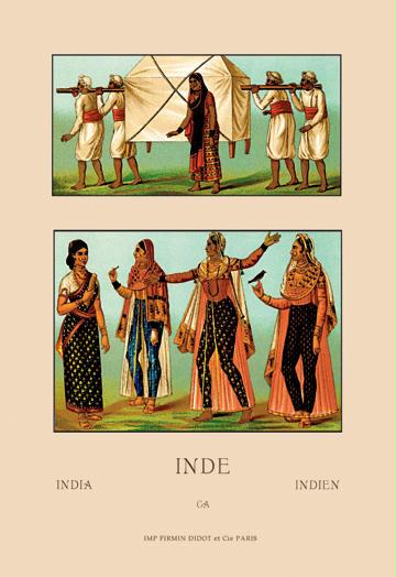 A Variety of Indian Ceremonial Garb No. 3 24x36 Giclee