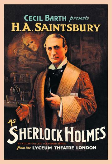 H. A. Saintsbury as Sherlock Holmes - book cover - 28x42 Giclee On Canvas