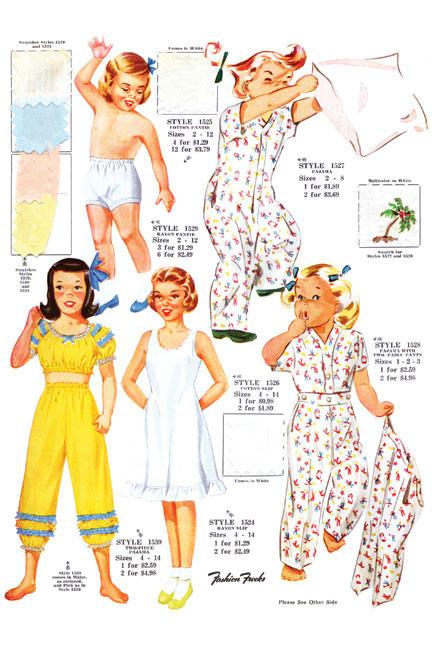 Sleepwear for Little Girls 28x42 Giclee On Canvas