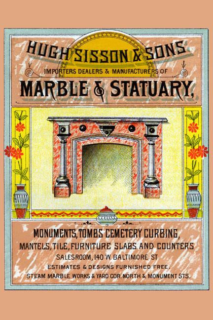 Hugh Sisson  Sons Marble  Statuary 28x42 Giclee On Canvas