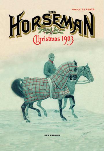 The Horseman Christmas 1903 12x18 Giclee On Canvas