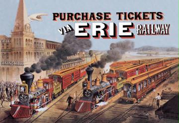 Purchase Tickets via Erie Railway 12x18 Giclee On Canvas