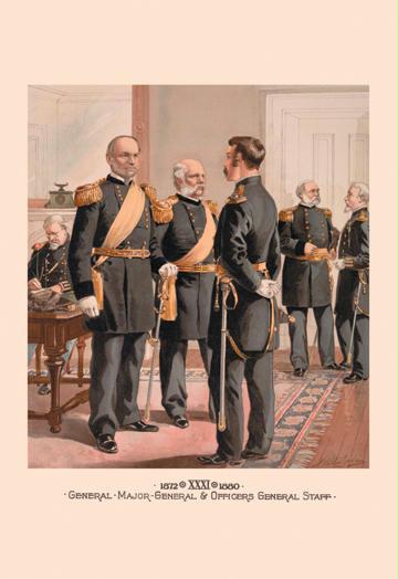 General Major-General & Officers General Staff 12x18 Giclee On Canvas